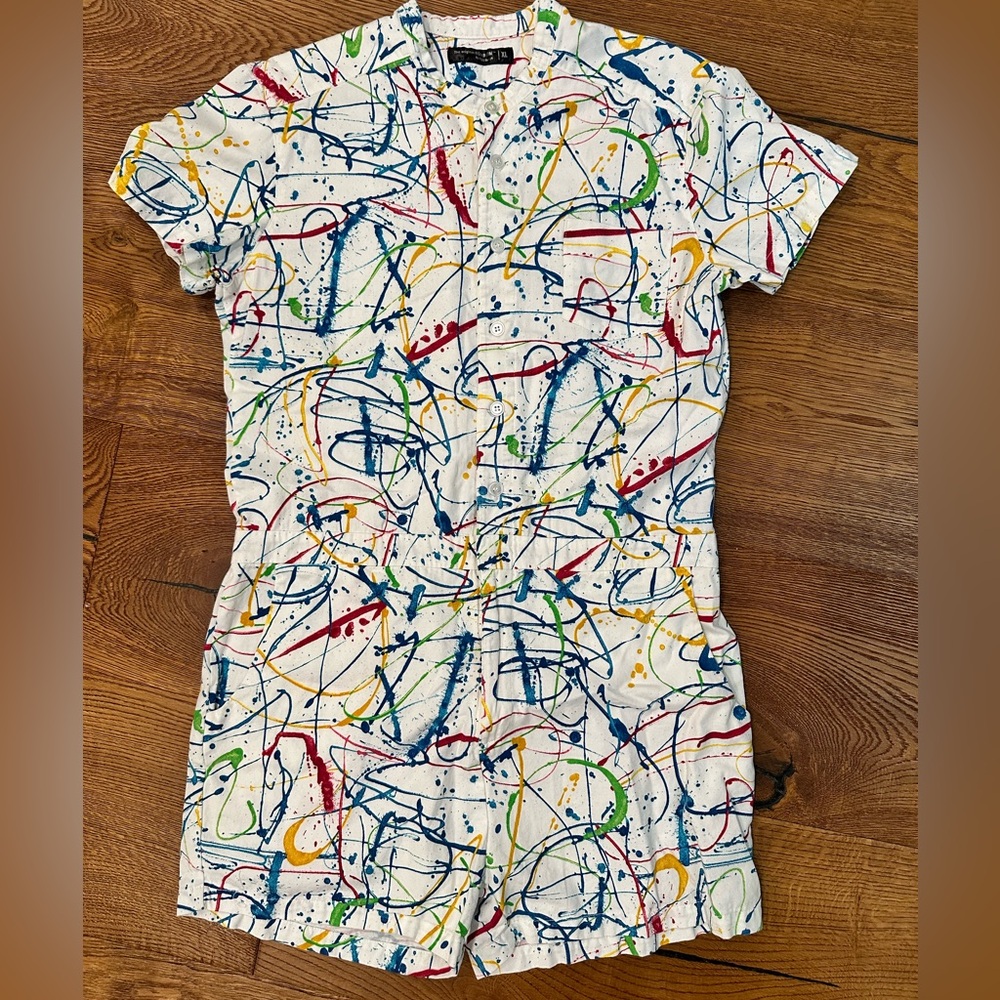 Eclectic Men’s Romper by RompHim | Paint-Splatter